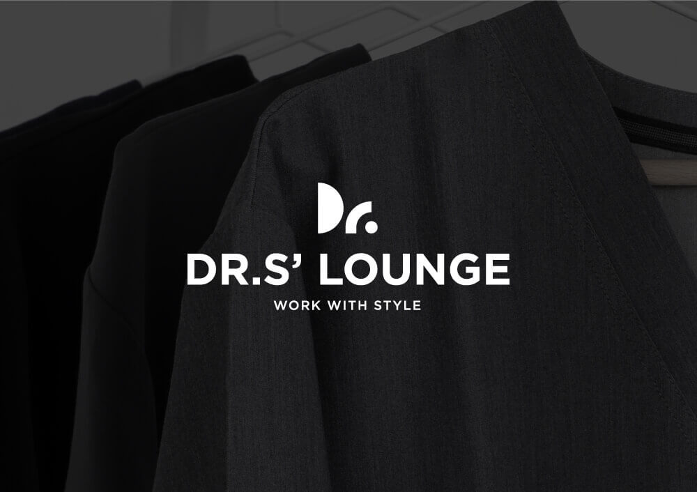 The Doctors Lounge logo is prominently displayed against a backdrop of stylish medical uniforms, showcasing the brand's commitment to professional healthcare attire. Explore more at Doctors Lounge Riyadh.